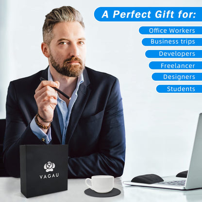 VAGAU Wrist Rest for Keyboard and Mouse - Ergonomic Memory Foam Pad for Laptop, Office, Computer - Comfortable Typing Support for Wrist Pain & Carpal Tunnel Relief (Black)