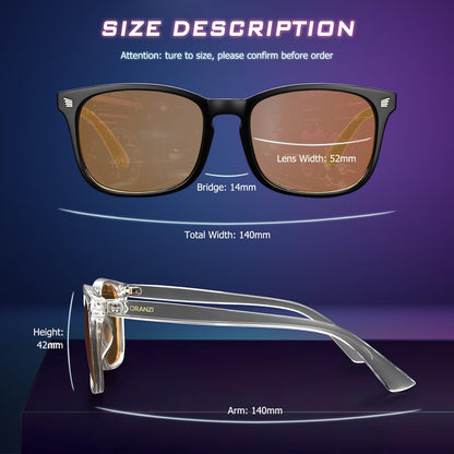 ORANZI 2 pack 98.6% Blue Light Blocking Glasses Men Woman for Better sleep, Computer Gaming Glasses Blue Light Filtering Amber Lenses Anti-Fatigue & Eye Strain