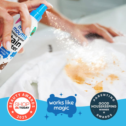 Miss Mouth's Messy Eater Stain Treater Spray - 4oz Stain Remover - Newborn & Baby Essentials - No Dry Cleaning Food, Grease, Coffee Off Laundry, Underwear, Fabric