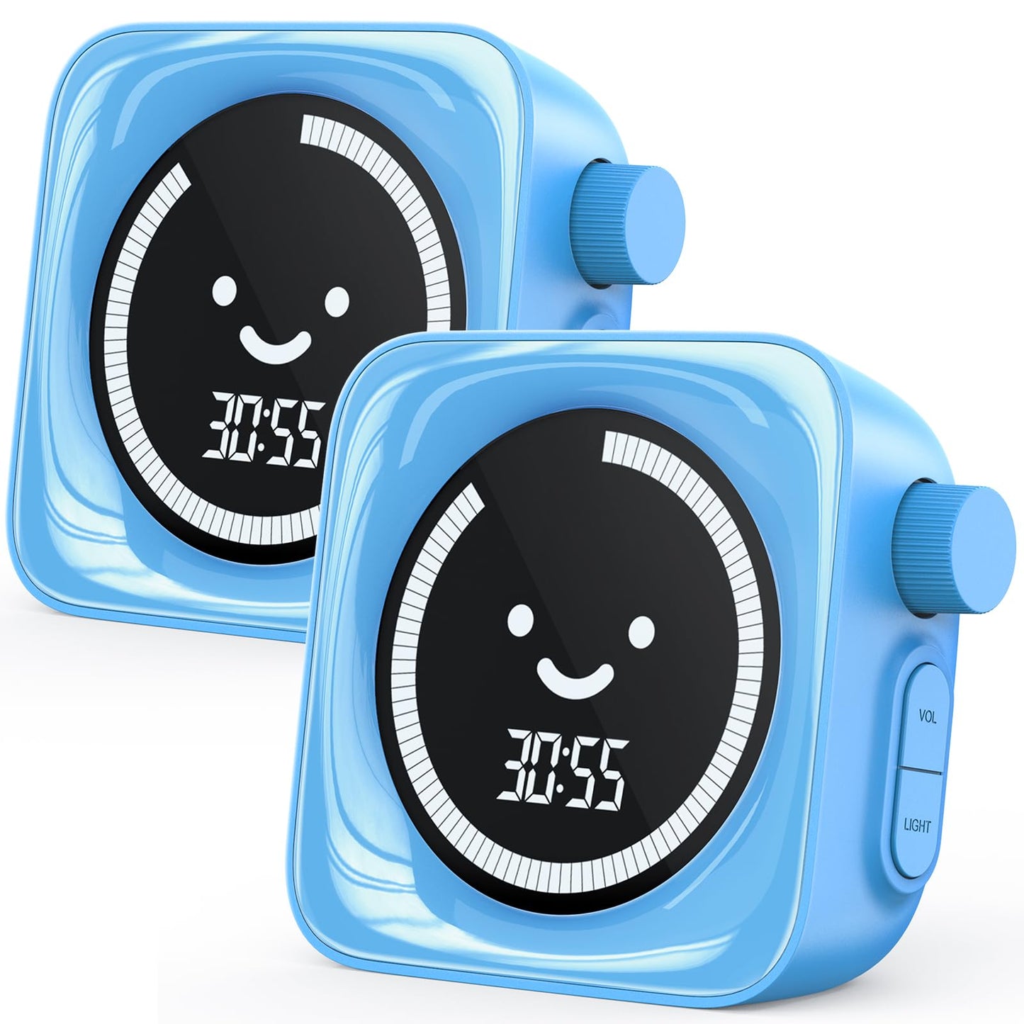 Visual Timer for Kids, 99 Minute Digital Cute Kids Visual Timer Classroom Timer for Homeschool Supplies Study Teaching Time Management Tool Countdown Count Up Timer, Blue 2Pack