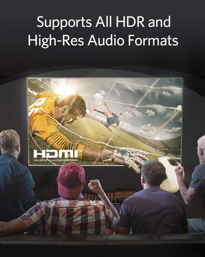 Anker HDMI 2.1 Cable 8K@60Hz, 6.6FT Ultra High Speed 4K@120Hz 48Gbps Ultra HD, HDMI Cable Support Dynamic HDR,eARC,Dolby Atmos,Compatible with PlayStation 5,Xbox Series X,Samsung TVs