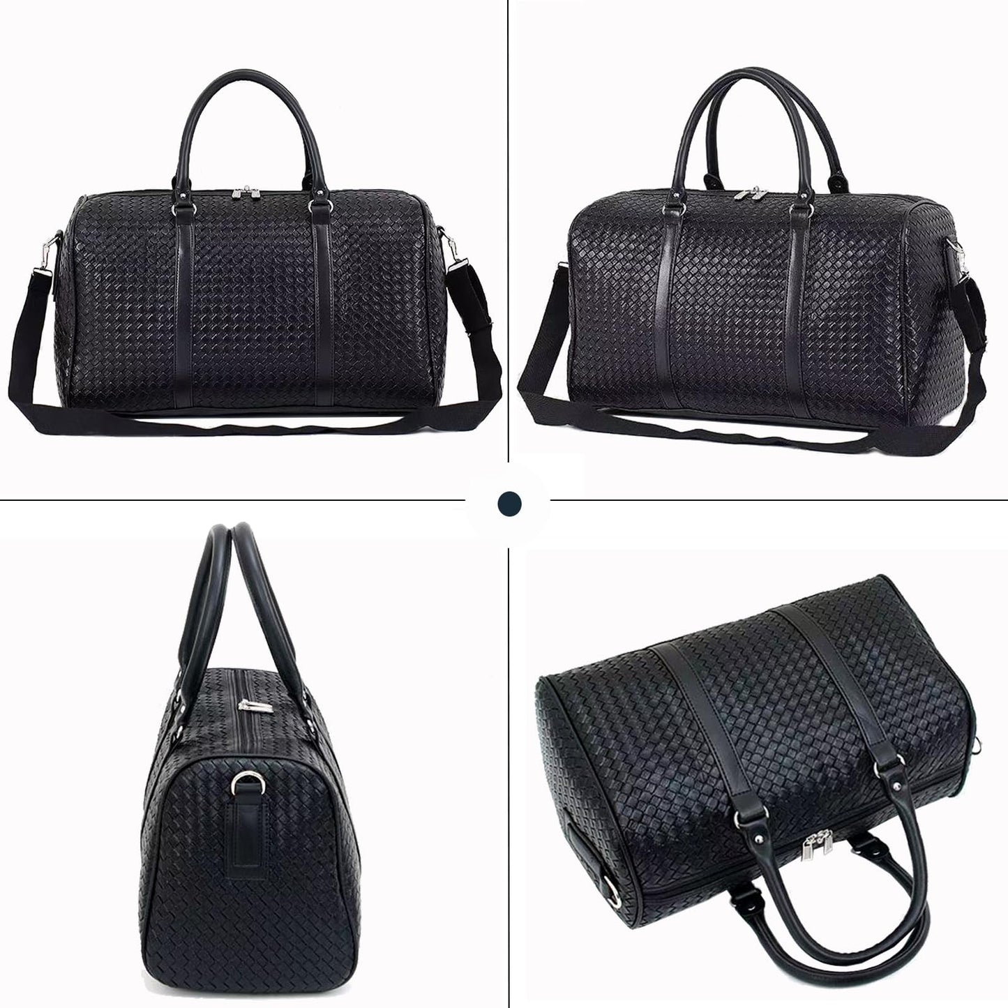27L Small Travel Duffle Bag Weekender Bags for Women and Men with Shoe Compartment Foldable Waterproof Toiletry Bag Hospital Bags for Labor and Delivery Gym Bag (Black)