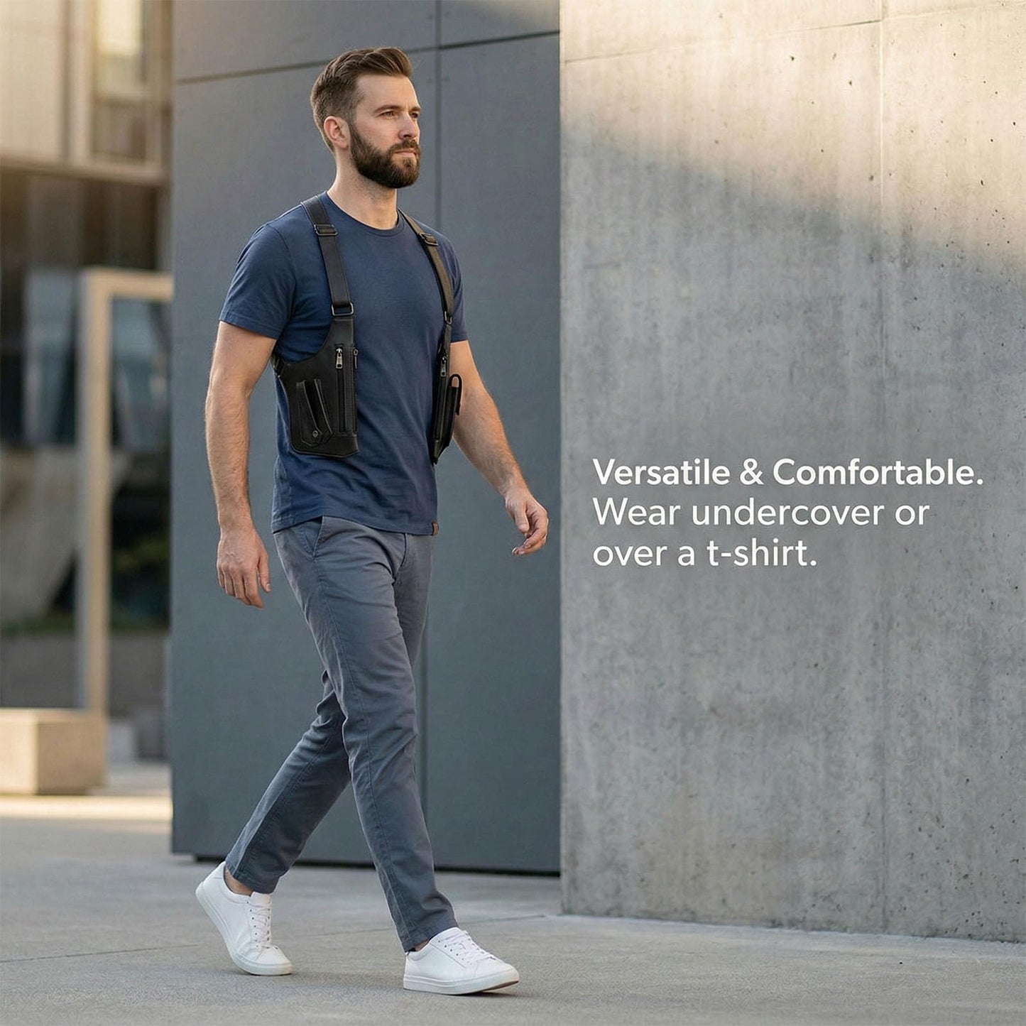 Cross-Body Sling Pack, Classic Shoulder Satchel, Pickpocket-Proof Hidden Crossbody Sling Bag, Slim Undercover (Black)
