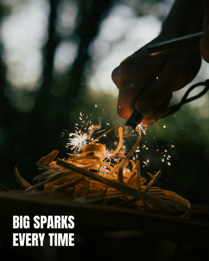 Wolf and Grizzly Fire Set - Fire Starter Survival Tool/Ferro Rods with Striker | Superior to Flint and Steel | Backpacking Gear | Fire Starter Kit for Campfires