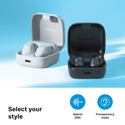 Sennheiser ACCENTUM True Wireless Earbuds - Crystal-Clear Sound with Hybrid ANC, Ergonomic Design, 28-Hour Battery Life, Touch Interface, Black