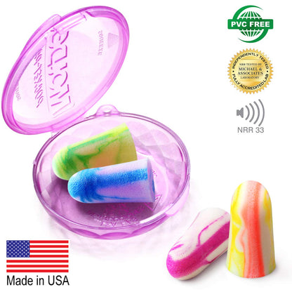 MOLDEX Soft Foam Earplugs Softies® Ear Plugs for Sleeping, Snoring, Work, Travel, Shooting -33dB Highest NRR Made in USA (Multi Color, 50 Pairs)
