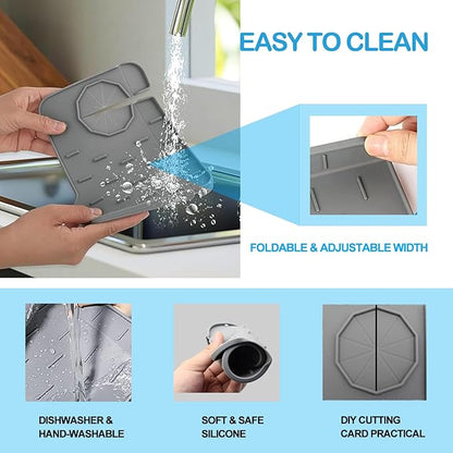 Mini Splash Guard 8.3" Dual-Sided Faucet Splash Guard Small Faucet Handle Drip