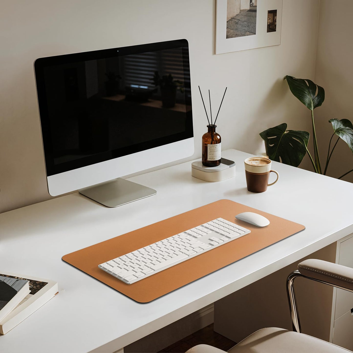 Jotsome Leather Desk Pad Mat, Non-Slip Desk Blotter Pad - Desk Protector for Office, Home, Laptop, and Desktop