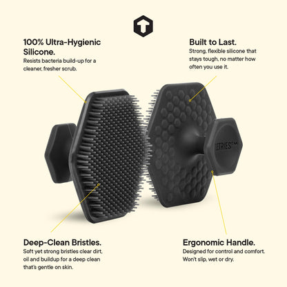 TOOLETRIES Men's Face Scrubber - Premium Silicone Facial Cleansing Brush, Gentle Exfoliator Pad & Soft-Touch Massager - Removes Dead & Dry Skin - Long Lasting Shower Accessories - Sand