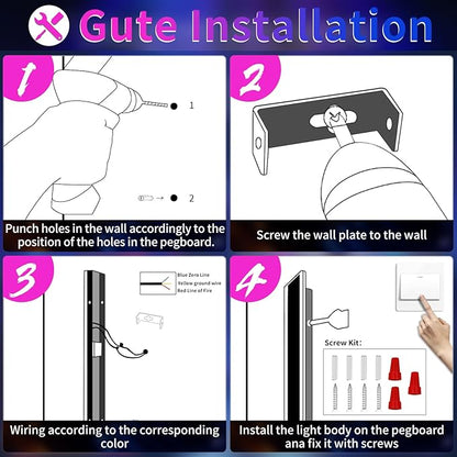 2 Pack Modern Outdoor Wall Light, 59inch RGB LED Wall Sconce, IP65 Waterproof, 10 Colors Dimmable Wall Mount Light Fixture for Fence, Garage, House, Black Aluminium, with Remote Control
