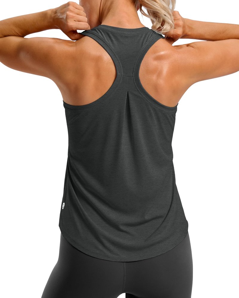 G Gradual Women's Workout Tank Tops Racerback Athletic Yoga Tops Loose Fit Sleeveless Running Gym Sports Shirts for Women(Charcoal,XXL)