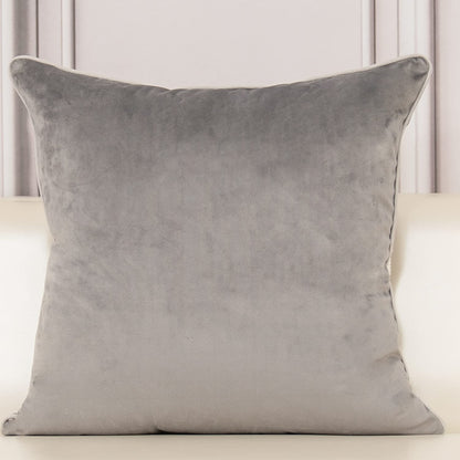 Aeckself European Floral Pillow Cover 18x18 Inch, Luxury Velvet Embroidered Decorative Throw Pillow Cover for Couch Bedroom Living Room, Grey and White