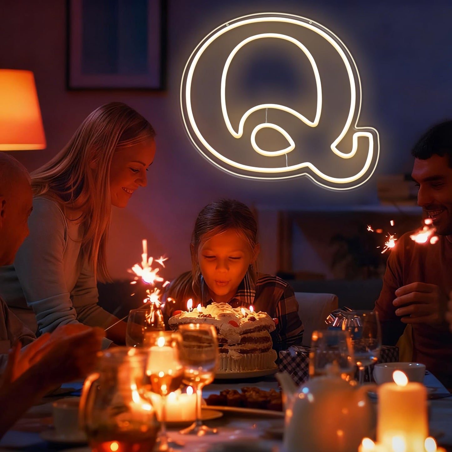 RumonZS Light Up Letters Q LED Letters Lights Neon Sign 26 Alphabet 11.2"Decorative Lighted Alphabet for Wedding Party Birthday Bar Christmas Home Decor Letter Lights (Warm White)