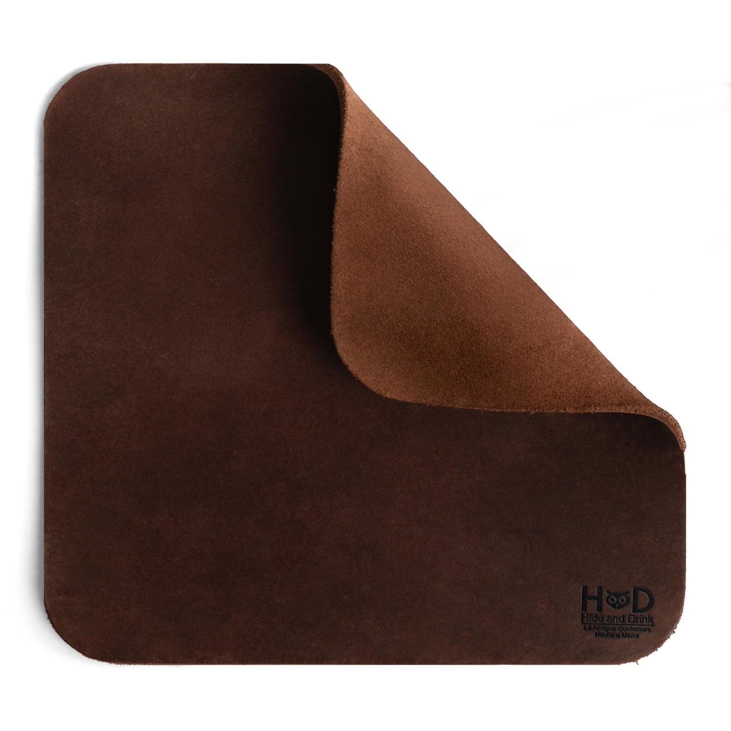 Hide & Drink Genuine Leather Mouse Pad, Anti Slip Leather Mousepad for Gaming, for Apple Magic Mouse & PC, Ergonomic Non Slip Base, Brown & Black Large Mat Pads for Desk, Computer Mousepads for Men