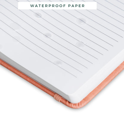 Daily Bliss Stone Paper Ruled Notebook Premium A5 Hardcover Vegan Leather Journal | 160 Pages | Premium Quality Executive Notebook For Men and Women |Comes With Gift Box Water Proof Notebook Cinnamon