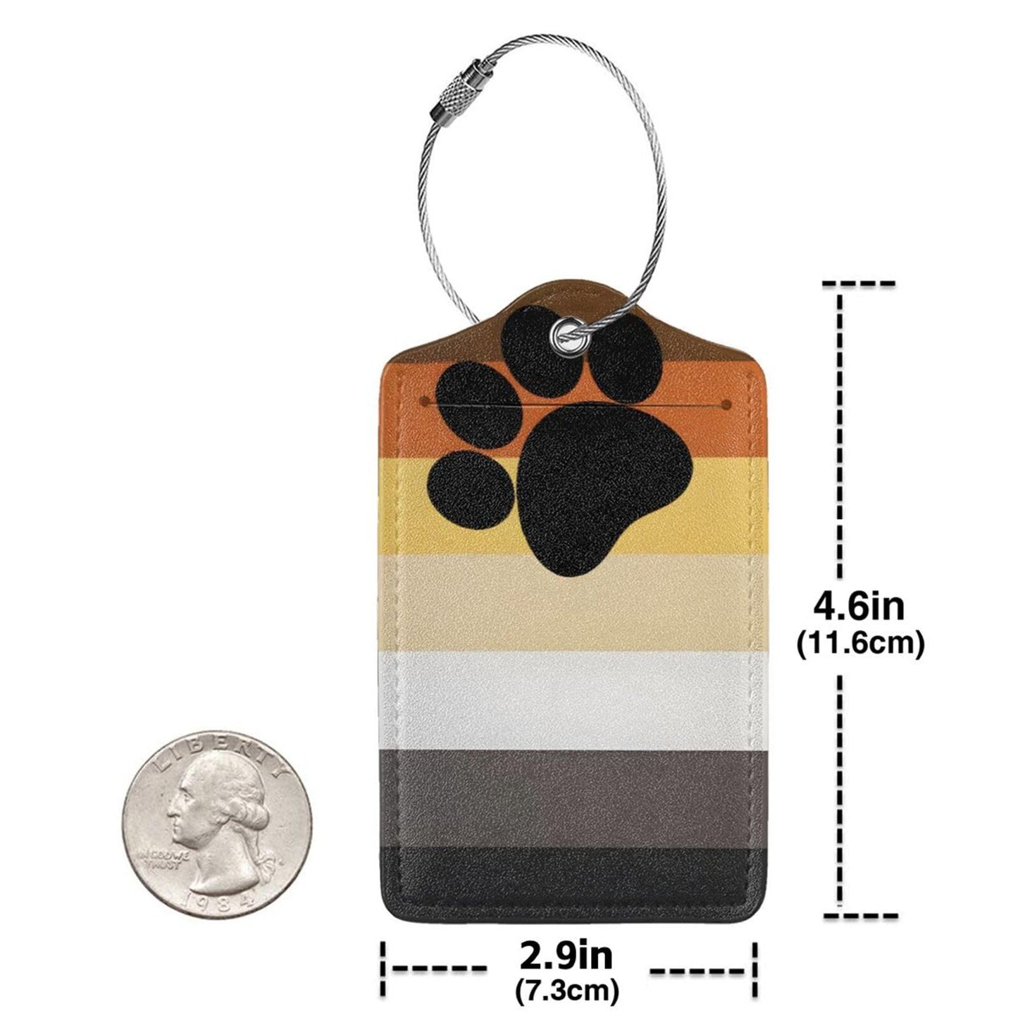 LGBT Rainbow Luggage Tag 2 Pcs Progress Pride Luggage Tag Gay Pride Bear Paw Tag for Suitcase Travel Backpack
