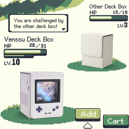 Retro Gaming Console MTG Deck Box - PU Leather Card Storage for 120 Sleeved Cards | Green with 2 Dividers