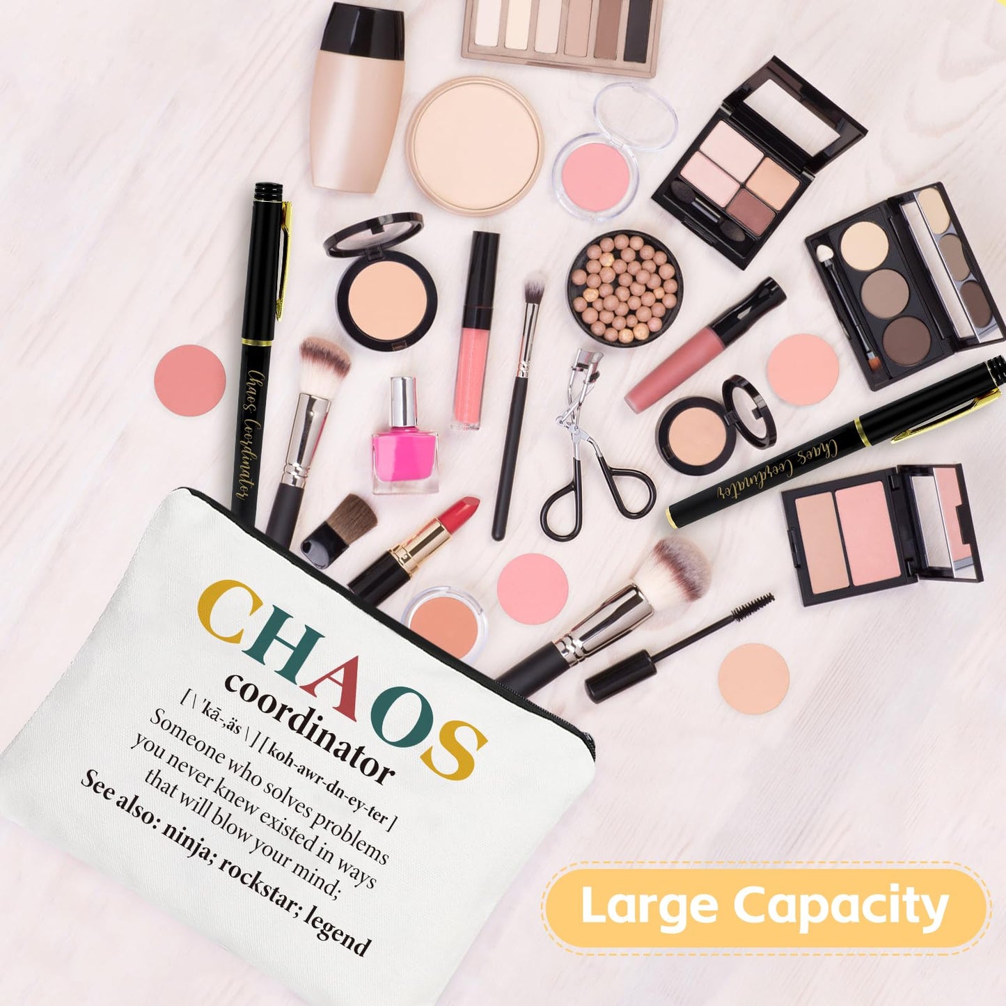 6 Set Employee Appreciation Gifts Bulk, Chaos Coordinator Gifts for Coworker Staff Teacher Nurses, Thank You Glasses Cups 16 oz Can Shaped Beer Glass Makeup Bag Ballpoint Pen for Women Men