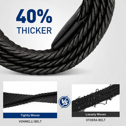 VONMELLI Mens Stretch Braided Belt, Elastic Golf Belt for Men 1 3/8" Casual Woven Belts for Jeans Pants, Black L