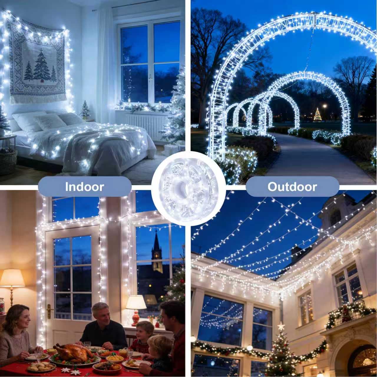 MYGOTO LED String Lights, 165FT 500LED 30V Plug in Waterproof String Lights with 8 Modes for Indoor and Outdoor Party Wedding Home Patio Lawn Garden Supplies (Cool White)