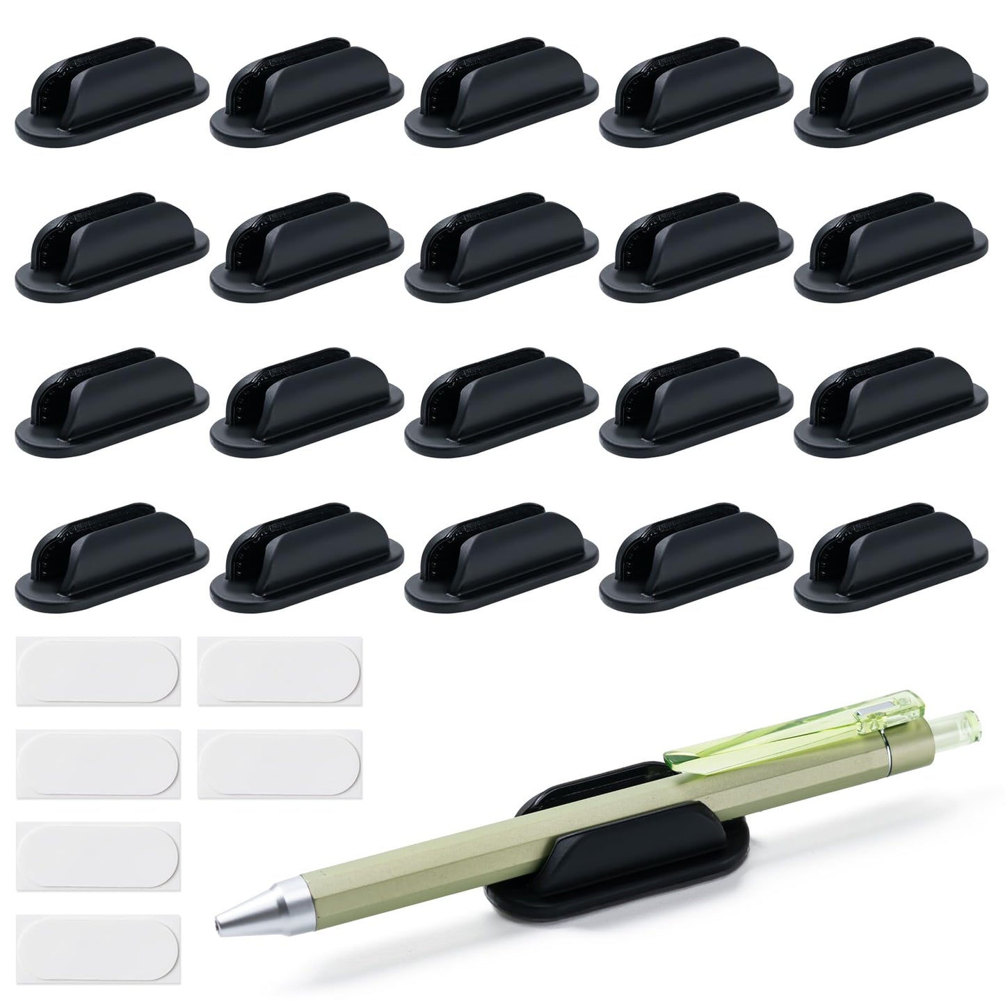 UEHSNI 20 Pack Adhesive Pencil Holders for Desk,Silicone Flexible Pen Holder for Wall, Office, School,Home,Classroom Must Haves,Teacher Supplies Accessories,Desk Organizer,Art Supply,Small Gift ﻿