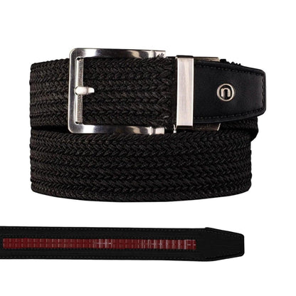 Nexbelt Men's Braided Ratchet Golf Belt – Adjustable, Stretch Fit – For Casual Wear & Golfing (Fits up to 50") - Black
