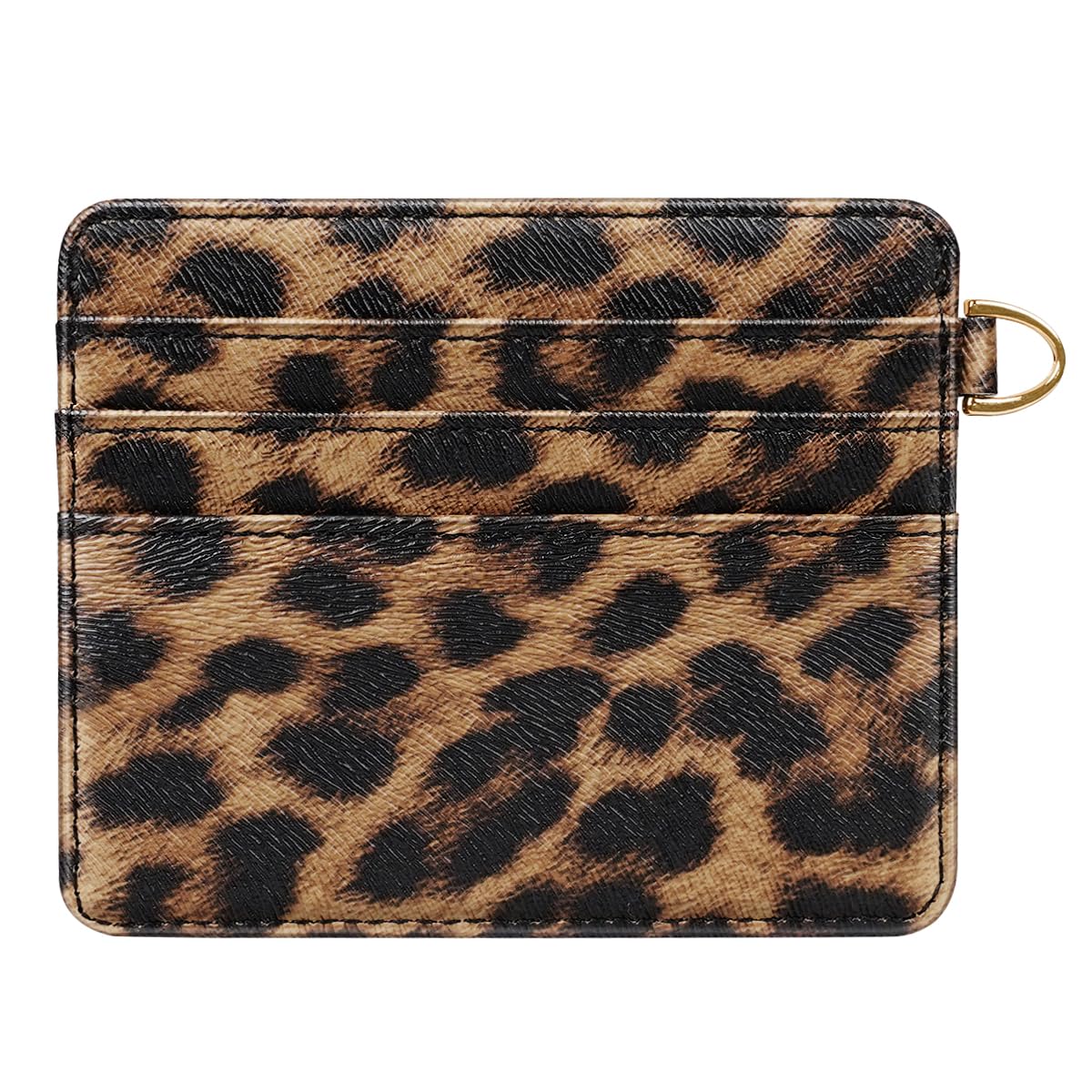 Simikol Slim Minimalist Pocket Credit Card Holder Wallet RFID Blocking Lightweight Thin Small Cute Card Cases,Leopard