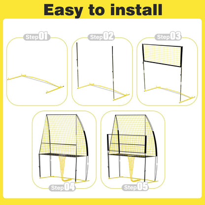 foootcu Volleyball Training Net Equipment System，Volleyball Practice Net of Adjustable Height, Good Stability, Easy Assembly & Storage, Indoor and Outdoor Use