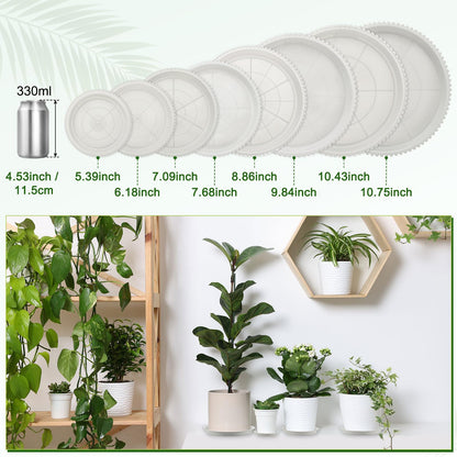 M METERXITY 2-Pack Plastic Plant Saucers, 6.6 Inch ID Round Plant Pot Water Trays for Indoor/Outdoor, Flowerpot Drip Tray [7.7 Inch OD, White]