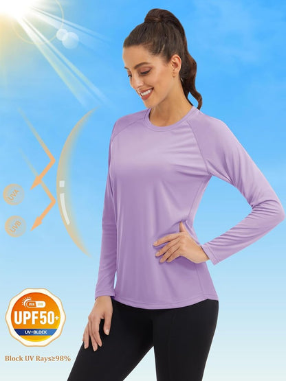 Women's UPF 50+ Sun Protection Long Sleeve Shirt - Ideal for Hiking, Fishing & Workouts