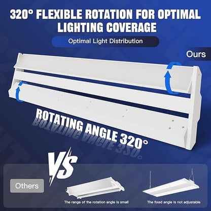JTT 300W LED Linear High Bay Light, 45000LM Linear High Bay Shop Light Commercial 120-277V, 5000K Lights Shop Workshop Store Commercial Supermarket Warehouse Basement,5 Years Warranty,4-Pack ETL