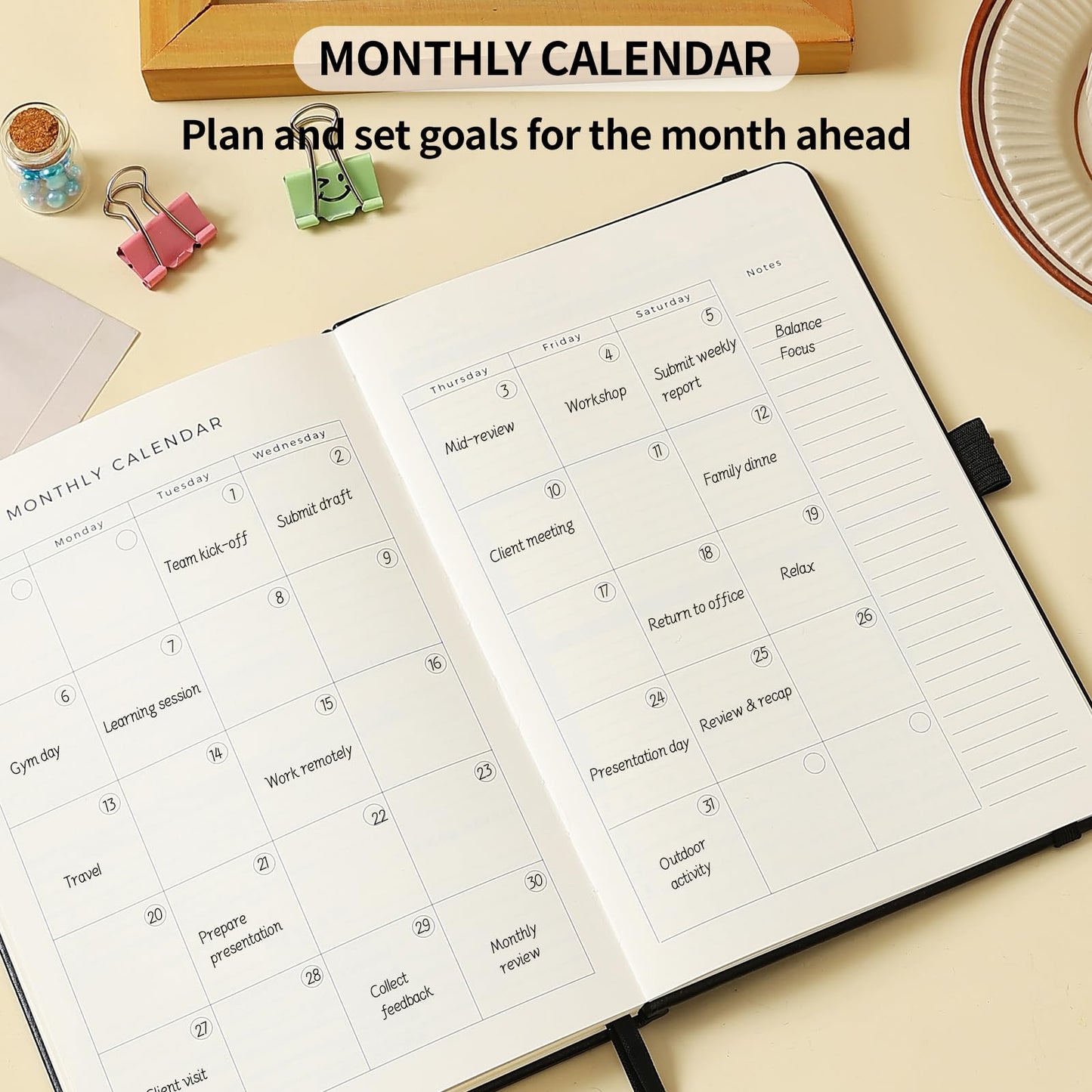 Planner 2025-2027, 36 Months Weekly and Monthly Planner with Budget & Goal Setting, 8.3" x 5.7", Flexible Cover, Daily Organizer with Inner Pocket, Bookmarks, Pen Holder for School Office Home, Black