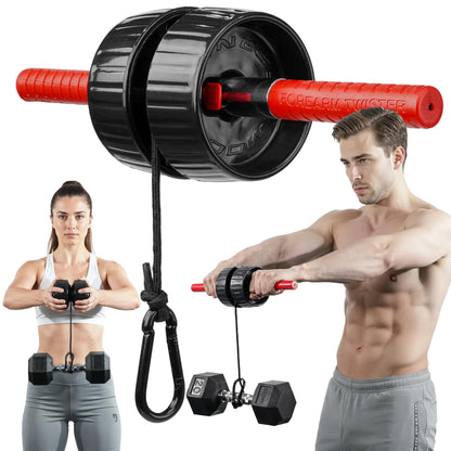 DMoose Fitness Forearm Exerciser - Hand, Wrist and Forearm Strengthener - Durable PVC Anti-Slip Grip Handles and Quick Locking Mechanism - Wrist Roller for Strength Training for Men & Women (Patented)
