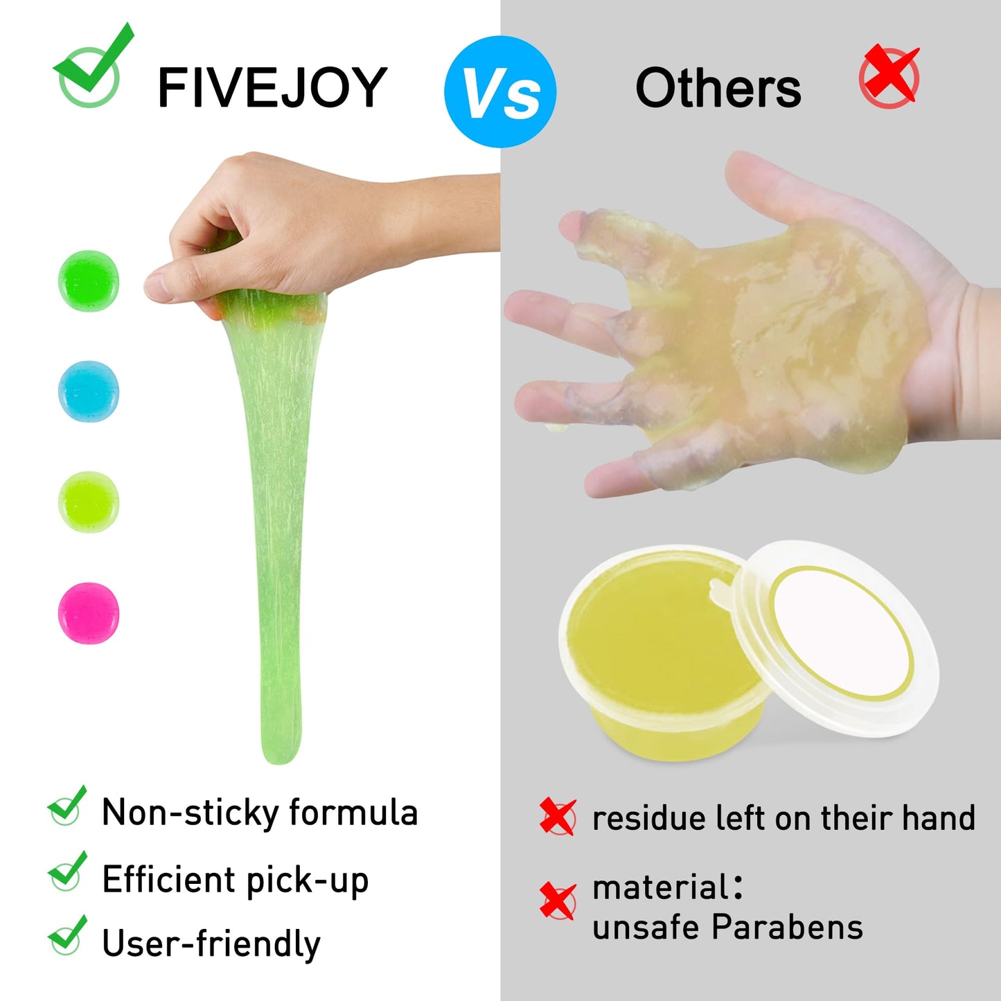 FiveJoy Car Cleaning Gels, 4-Pack Universal Auto Detailing Tools Car Interior Cleaner Putty, Dust Cleaning Mud for PC Tablet Laptop Keyboard, Camera, Printers, Calculator - 320g (2.8oz/pcs)