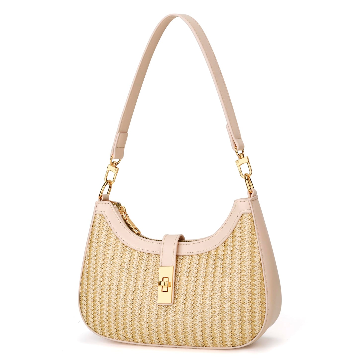 KKXIU Shoulder Bag for Women Cute Hobo Handbag and Vegan Leather Retro Small Clutch Purse with Zipper Closure