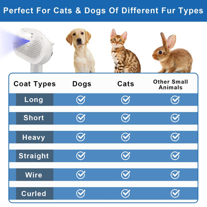 Pet Steam Brush for Shedding, 4 In 1 Brush for Long & Short Haired Cat&Dog, Self-Cleaning Hair Remover with Water Tank And LED Blue Light, Release Button(grey)