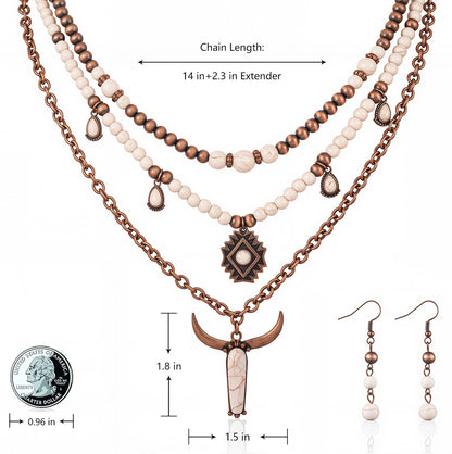 Montana West Rustic Couture's Western Turquoise Necklace Jewelry for Women Cowgirl Vintage Necklace RNS-WH01WT