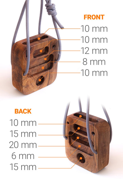 Portable Hangboard for Rock Climbing Holds,Fingerboard Trainer for Hand Grip Strengthener,Pinch Block Grip,Home Gym Fitness Workout Equipment -Hard Wood