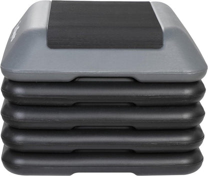 16 Inch Aerobic Step Platform - Adjustable Mini Exercise Stepper for Home Gym | Cardio Strength Training with 4 Risers