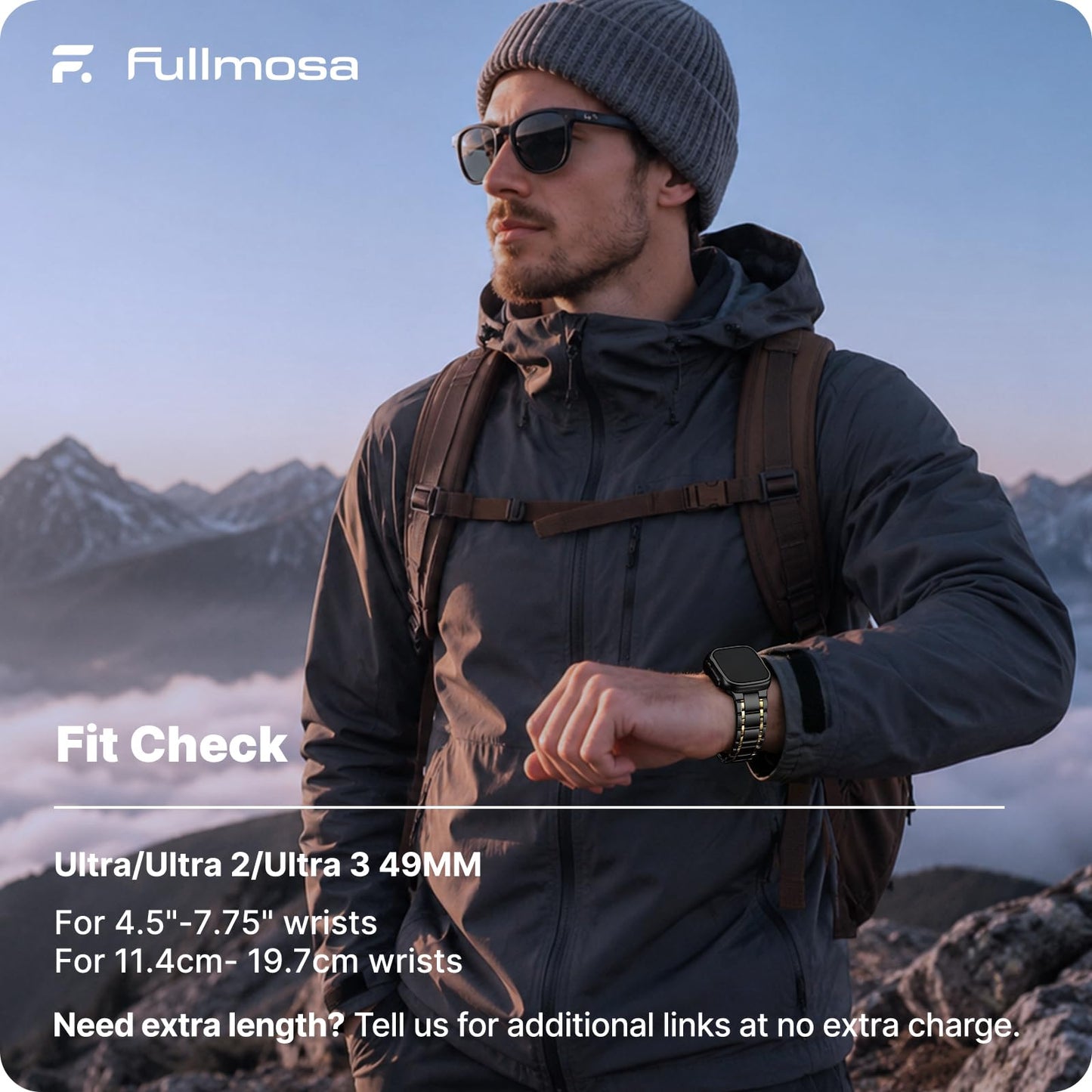 Fullmosa Bands Compatible with Apple Watch Band 49mm Ultra3 2 1, Stainless Steel iWatch Band with Case for Apple Watch, Black and Gold