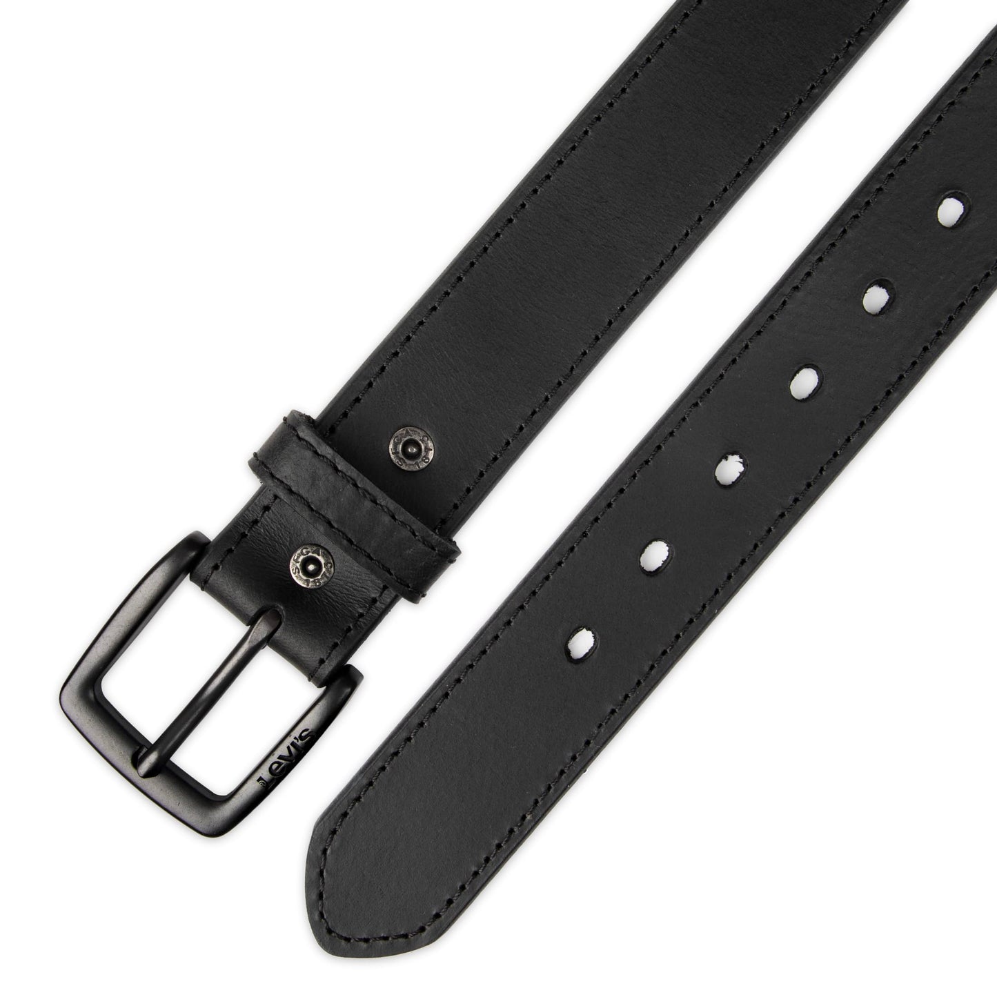 Levi's Men's Casual Leather Belt, Matte Black, Medium (34-36)