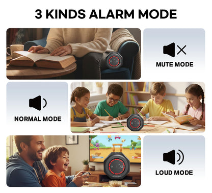 CREAVIVA Flip Cube Pomodoro Timer - Rechargeable Visual Countdown & Count Up Stopwatch, 7 Preset Intervals, 3 Alarm Modes, Productivity Tool for ADHD, Kids, Study, Work & Kitchen (Gray)