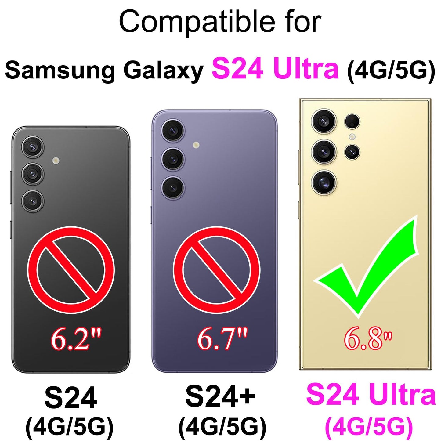SASYMALY for Samsung Galaxy S24 Ultra Wallet case, Flip Folio Cover with Stand Feature for Women Men, PU Leather Phone Case Fit for Samsung Galaxy S24 Ultra [Rose Gold-Butterfly]