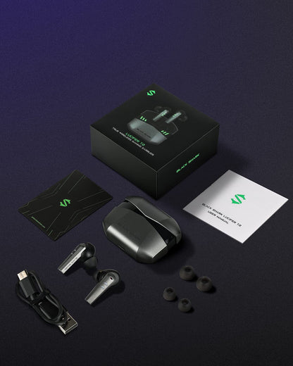 Black Shark Wireless Earbuds with 35ms Ultra-Low Latency, Wireless Headphones with Premium Sound, Bluetooth 5.2, 10mm Drivers, 4 Hyperclear Mics, IPX5 Waterproof, 20H Play Time, Comfort Fit
