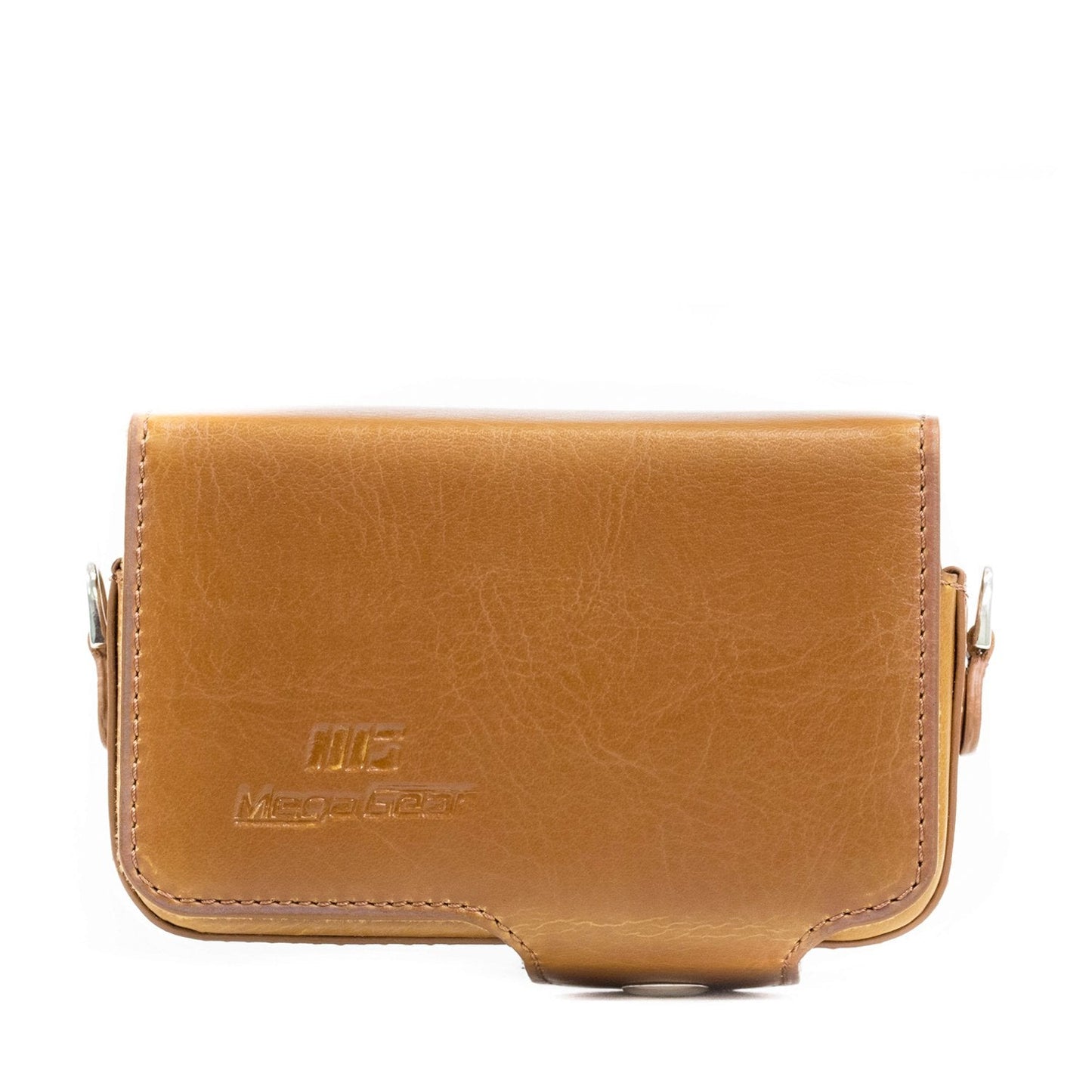 MegaGear Leather Camera Case with Strap Compatible with Canon PowerShot SX740 HS, SX730 HS, Light Brown