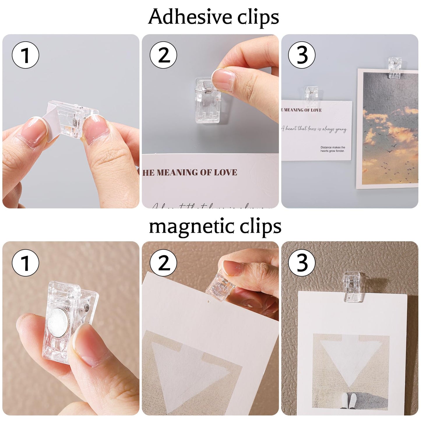 50Pcs Tapestry Hangers Include 25 Self Adhesive Clips 25 Magnetic Clips Tapestry Wall Clip for Hanging Photo Poster Home Office Decorations