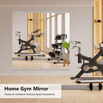 ERZERT Home Gym Mirror,2 Pack Large 47.2x23.6 Inch Frameless Tempered Glass Wall Mirror, Full Body Workout and Decorative Mirrors for Home Gym, Yoga, Dance Studio, Garage, Exercise Room
