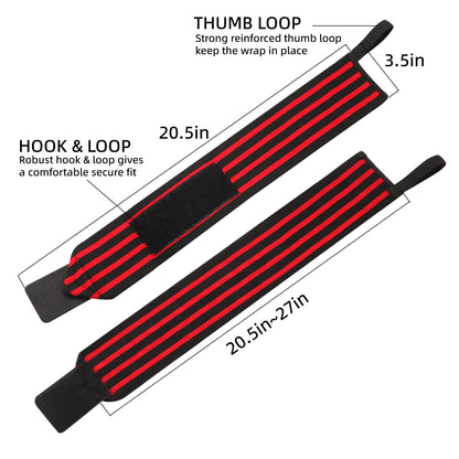 Bneykrir Wrist Support Straps & Lifting Straps, Ultra-Elastic Adjustable Design, Universal Wrist Support Gear for Bench Press, Deadlift, Powerlifting and Gym Training