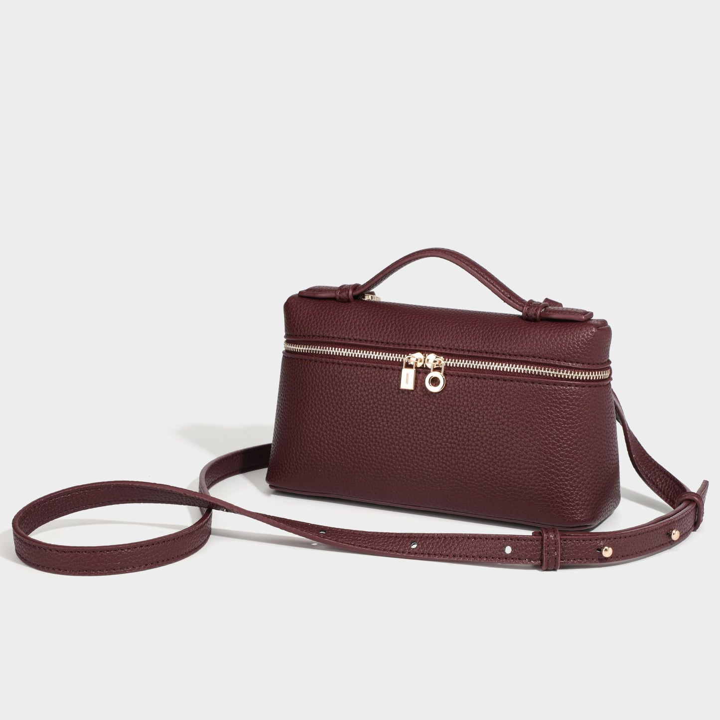 Rejolly Crossbody Bag for Women Small Leather Pouch Purse Top-Handle Trendy Shoulder Handbag Gold Hardware Coffee