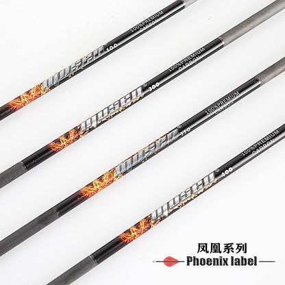 Musen Pure Carbon 30 inch Arrows Hunting Arrows for Recurve Bow,100% Carbon Archery Target Arrows with Removable Tips for Youth Hunters & Bowhunters (Pack of 12) (SP400)